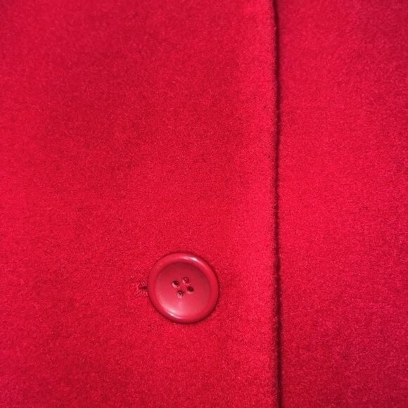 Chadwick Long Coat Red Wool Blend Button-Up Vintage Womens Size 8 - Picture 5 of 13